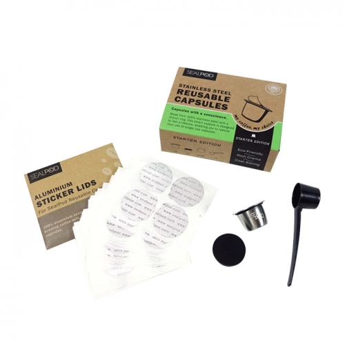 1 x capsule rechargeable SEALPOD + 100 pcs d’opercules Nespresso ®
