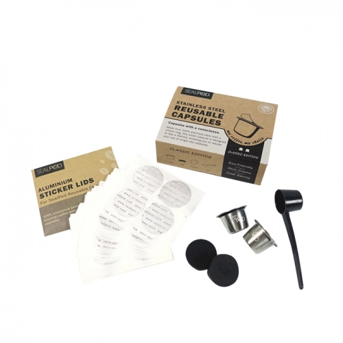 2x capsule rechargeable SEALPOD + 120 pcs d’opercules Nespresso ®